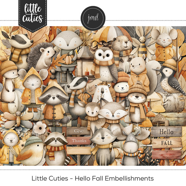 Little Cuties - Hello Fall Embellishments Digital Art - Digital Scrapbooking Kits