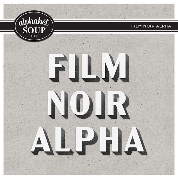 Film Noir Alpha Digital Art - Digital Scrapbooking Kits