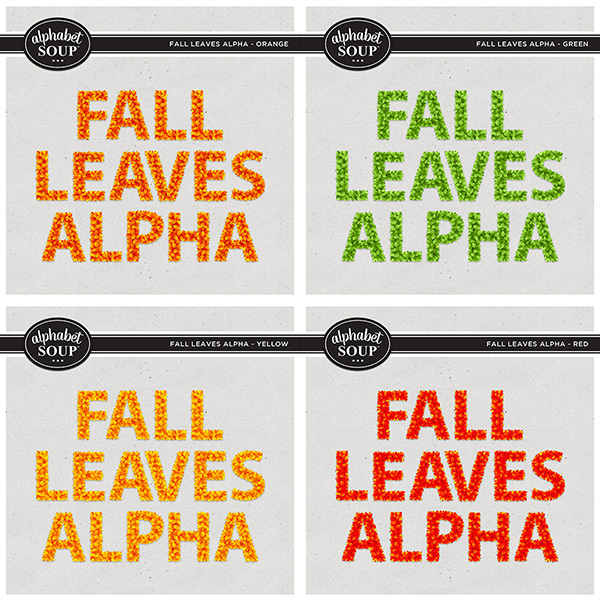 Fall Leaves Alpha Bundle Digital Art - Digital Scrapbooking Kits