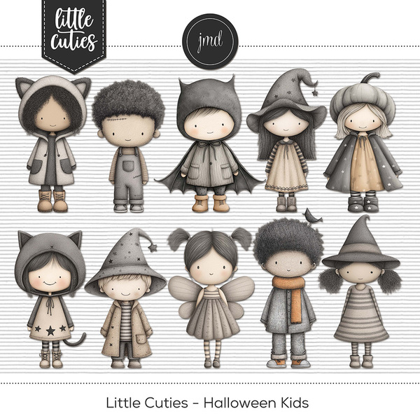 Little Cuties - Halloween Kids Digital Art - Digital Scrapbooking Kits