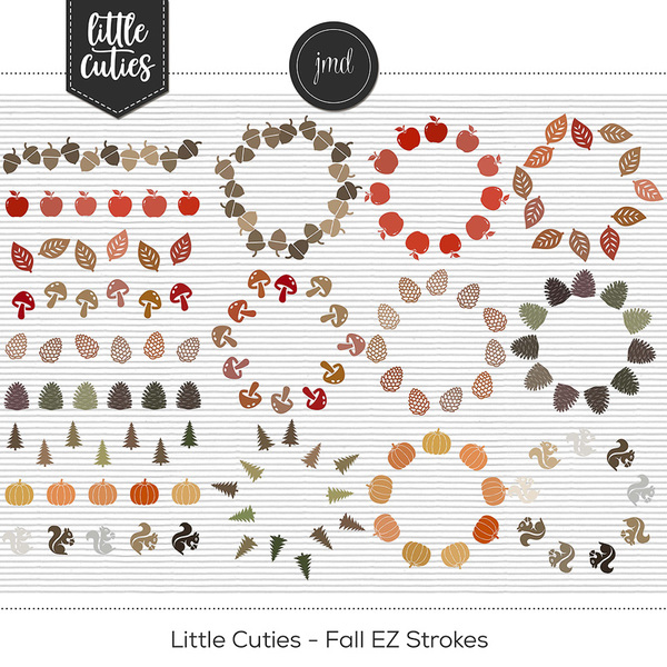 Little Cuties - Fall EZ Strokes Digital Art - Digital Scrapbooking Kits