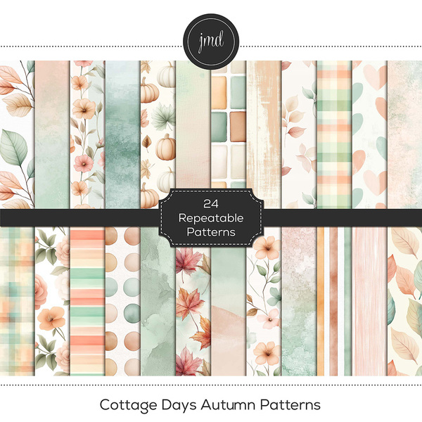 Cottage Days Autumn Patterns Digital Art - Digital Scrapbooking Kits