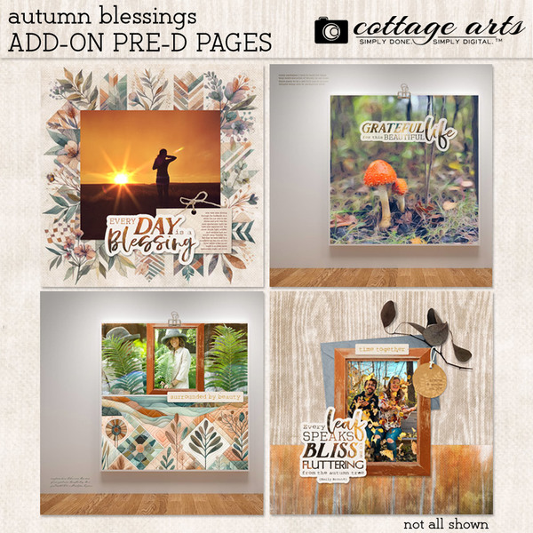 Autumn Blessings Add-on Pre-designed Pages Digital Art - Digital Scrapbooking Kits