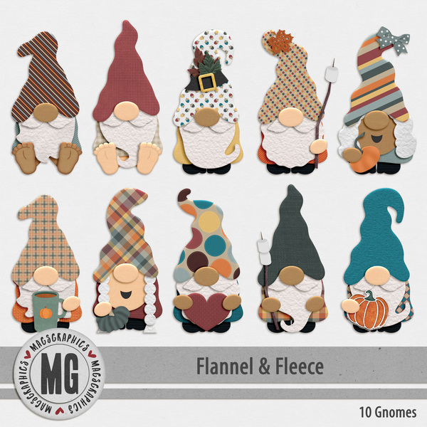 Flannel & Fleece Gnomes Digital Art - Digital Scrapbooking Kits
