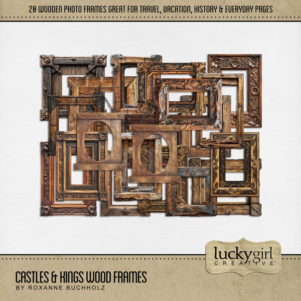 Castles & Kings Wood Frames Digital Art - Digital Scrapbooking Kits