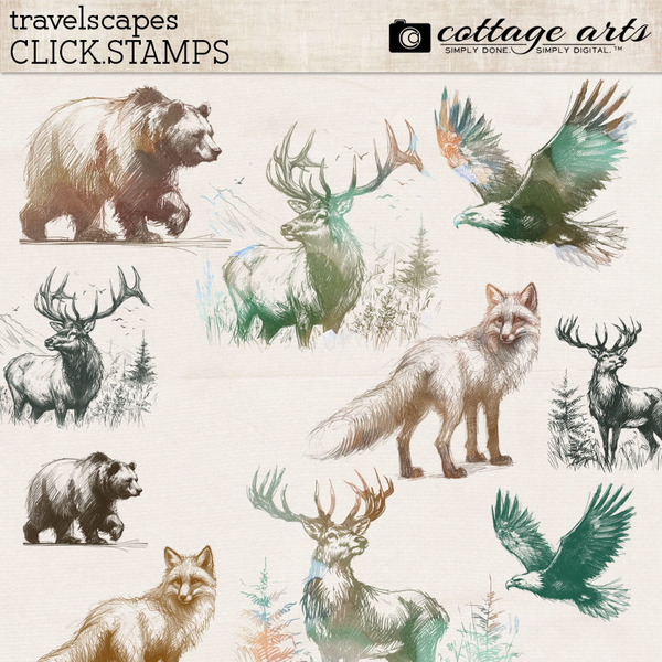 TravelScapes Click.Stamps Digital Art - Digital Scrapbooking Kits