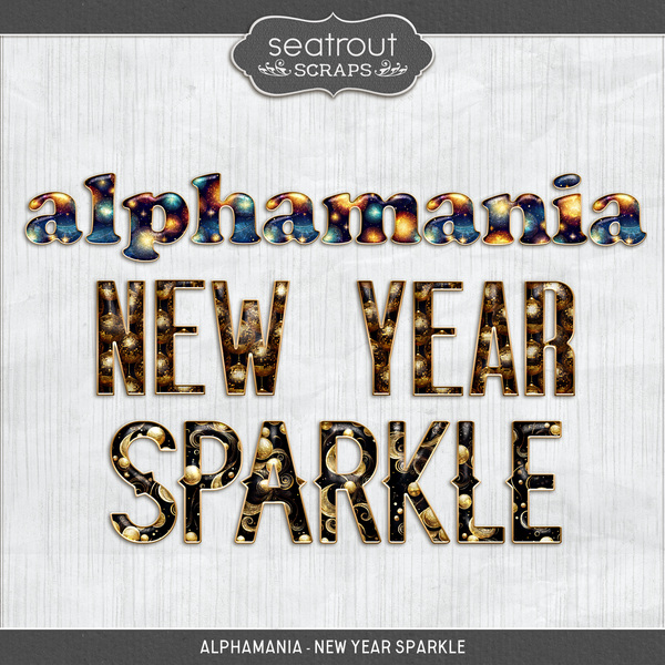 AlphaMania - New Year Sparkle Digital Art - Digital Scrapbooking Kits
