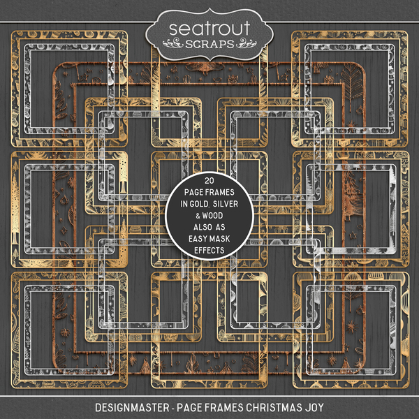 DesignMaster - Page Frames Christmas Joy Digital Art - Digital Scrapbooking Kits