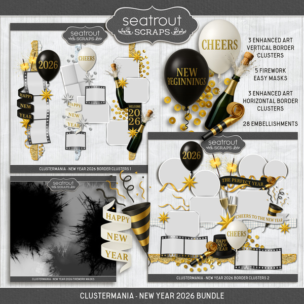 ClusterMania - New Year 2026 Bundle Digital Art - Digital Scrapbooking Kits