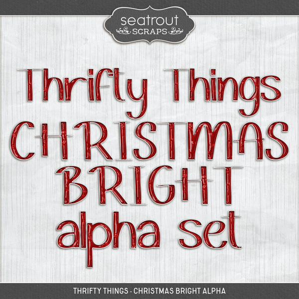 Thrifty Things - Christmas Bright Alpha Digital Art - Digital Scrapbooking Kits