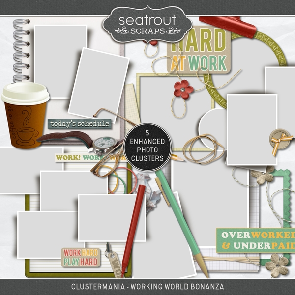 ClusterMania - Working World Bonanza Digital Art - Digital Scrapbooking Kits