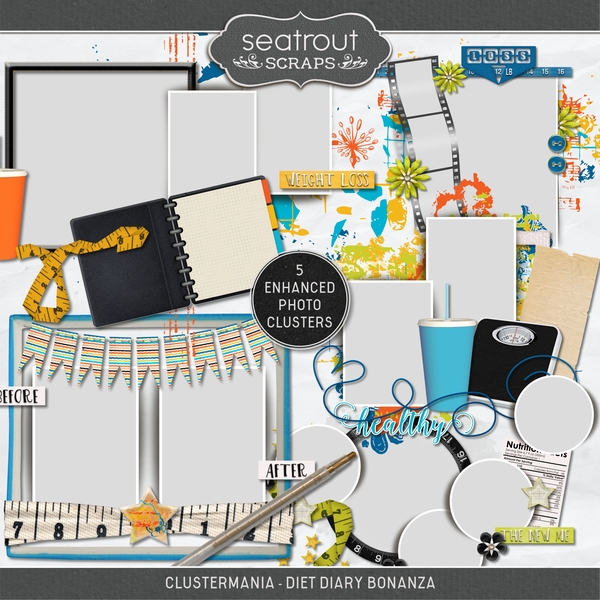 ClusterMania - Diet Diary Bonanza Digital Art - Digital Scrapbooking Kits