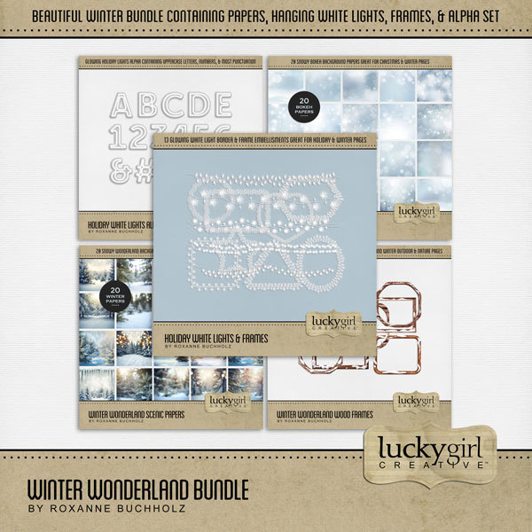 Winter Wonderland Bundle Digital Art - Digital Scrapbooking Kits