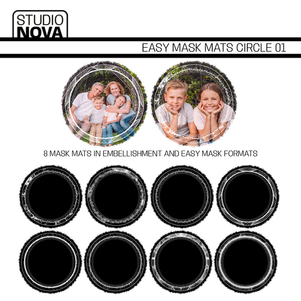 Easy Mask Mats Circle 01 Digital Art - Digital Scrapbooking Kits