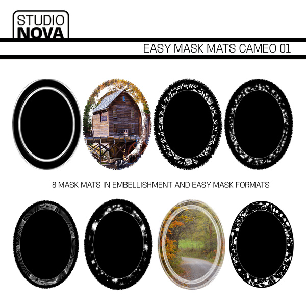 Easy Mask Mats Cameo 01 Digital Art - Digital Scrapbooking Kits