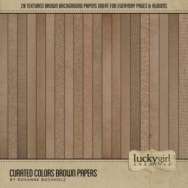 Curated Colors Brown Papers Digital Art - Digital Scrapbooking Kits