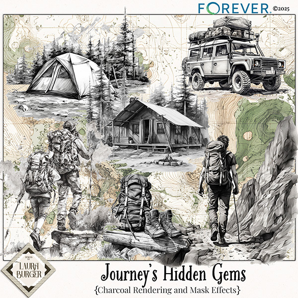 Journey’s Hidden Gems Renderings Digital Art - Digital Scrapbooking Kits