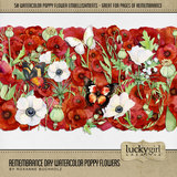 Remembrance Day Watercolor Poppy Flowers
