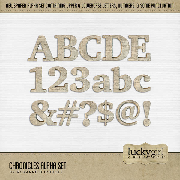 Chronicles Alpha Set Digital Art - Digital Scrapbooking Kits