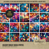 Holiday Bright Bokeh Papers