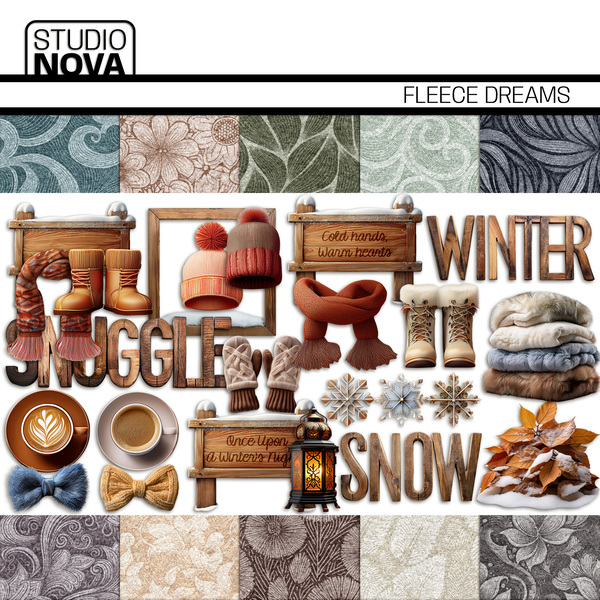 Fleece Dreams Digital Art - Digital Scrapbooking Kits