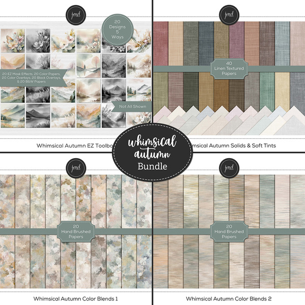 Whimsical Autumn Bundle Digital Art - Digital Scrapbooking Kits