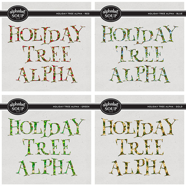 Holiday Tree Alpha Bundle Digital Art - Digital Scrapbooking Kits