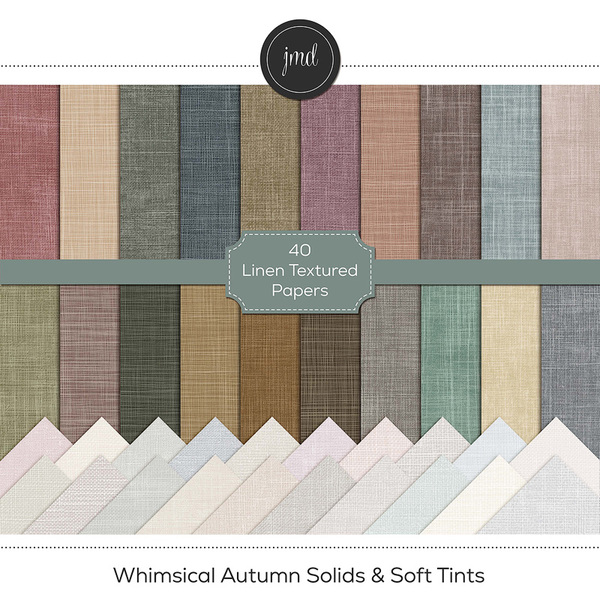 Whimsical Autumn Solids & Soft Tints Digital Art - Digital Scrapbooking Kits