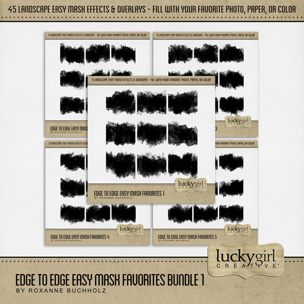 Edge to Edge Easy Mask Favorites Bundle 1 Digital Art - Digital Scrapbooking Kits