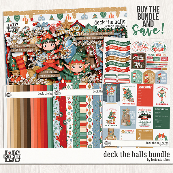 Deck The Halls Bundle Digital Art - Digital Scrapbooking Kits