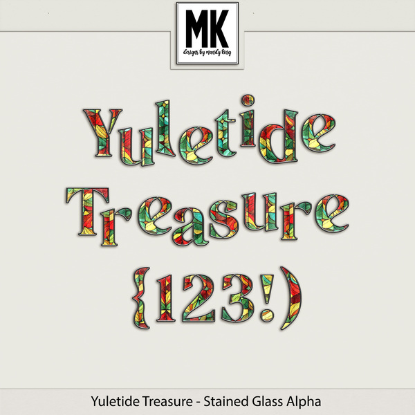 Yuletide Treasure - Stained Glass Alpha Digital Art - Digital Scrapbooking Kits