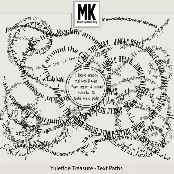 Yuletide Treasure - Text Paths Digital Art - Digital Scrapbooking Kits