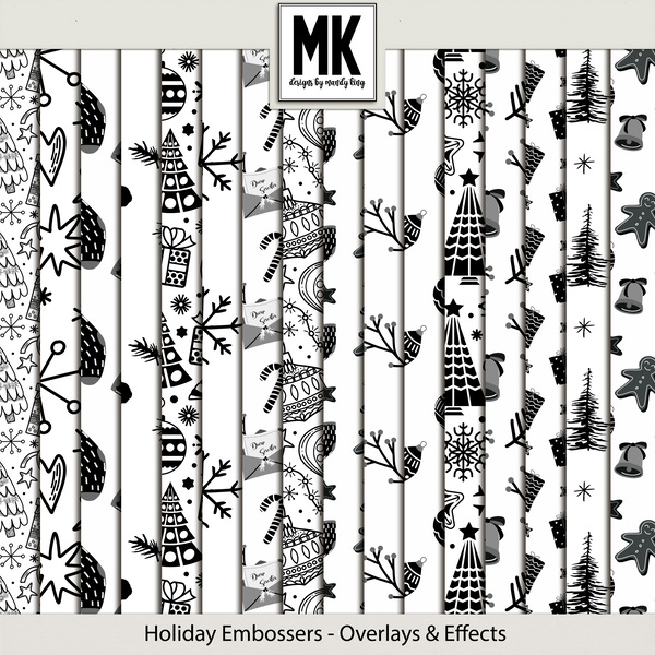 Holiday Embossers - Overlays & Effects Digital Art - Digital Scrapbooking Kits