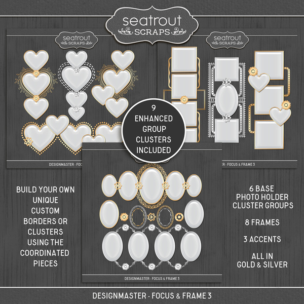DesignMaster - Focus & Frame 03 Digital Art - Digital Scrapbooking Kits