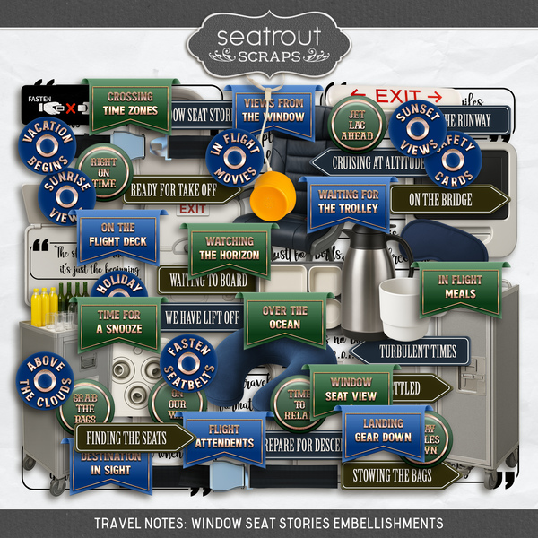Travel Notes - Window Seat Stories Digital Art - Digital Scrapbooking Kits