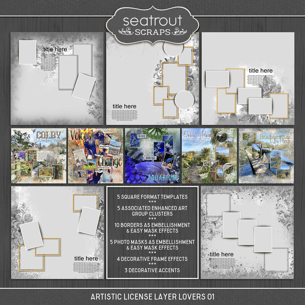 Artistic License Layer Lovers 01 Digital Art - Digital Scrapbooking Kits