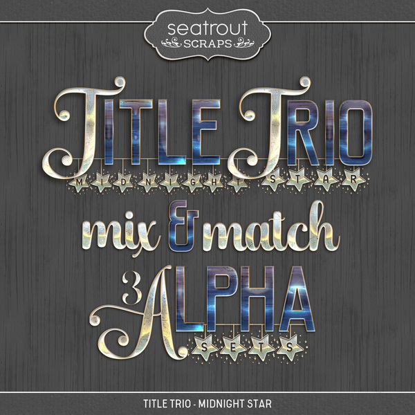 Title Trio - Midnight Star Digital Art - Digital Scrapbooking Kits