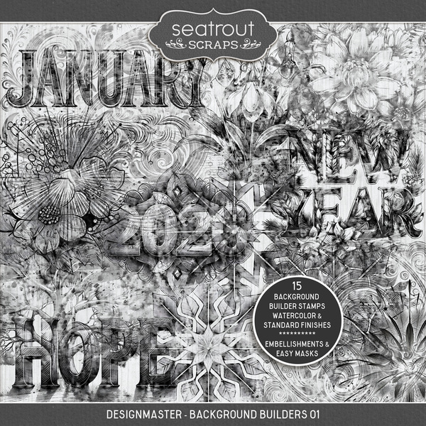 DesignMaster - Background Builders 01 Digital Art - Digital Scrapbooking Kits