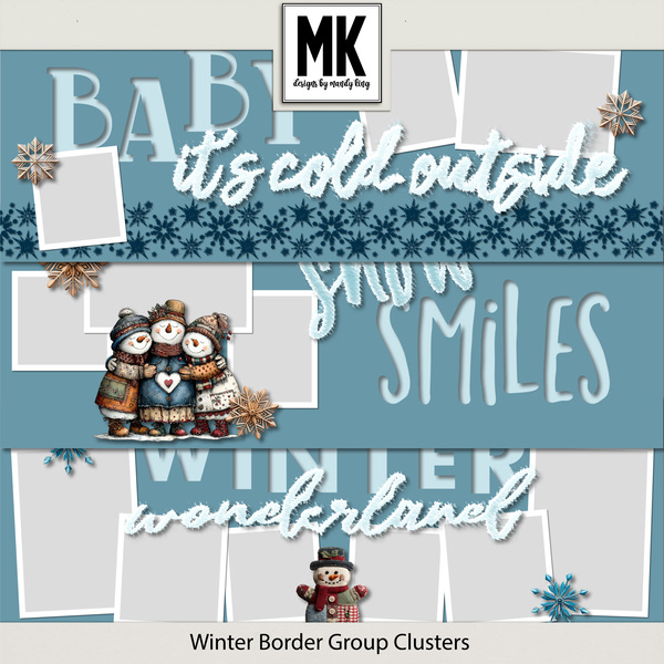 Winter Border Group Clusters | Digital Art