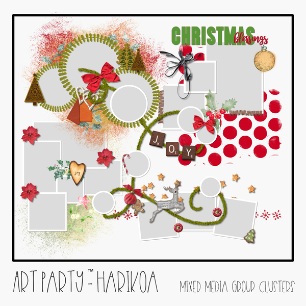 Harikoa - Mixed Media Group Clusters Digital Art - Digital Scrapbooking Kits