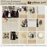 2026 Torn & Tattered 12x18 Pre-designed Calendar