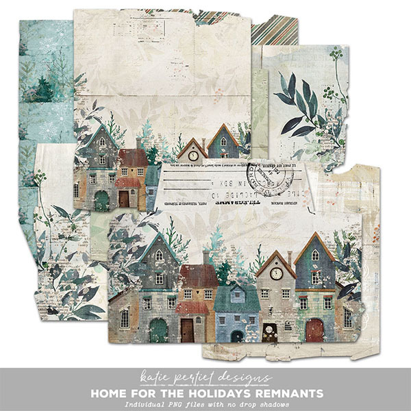 Home for the Holidays Remnants Digital Art - Digital Scrapbooking Kits