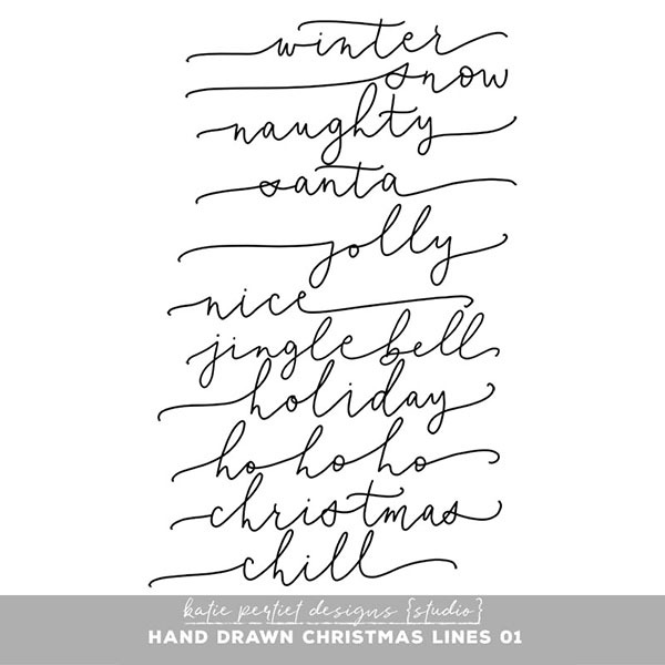 Hand Drawn Christmas Lines 01 Digital Art - Digital Scrapbooking Kits