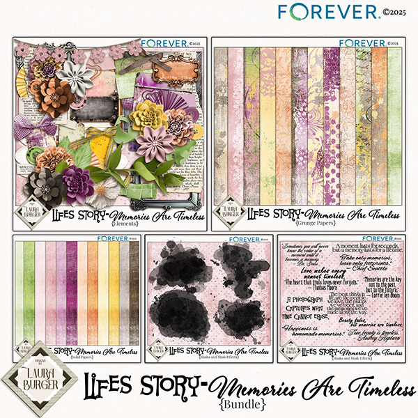 Life Story - Memories Are Timeless Digital Art - Digital Scrapbooking Kits