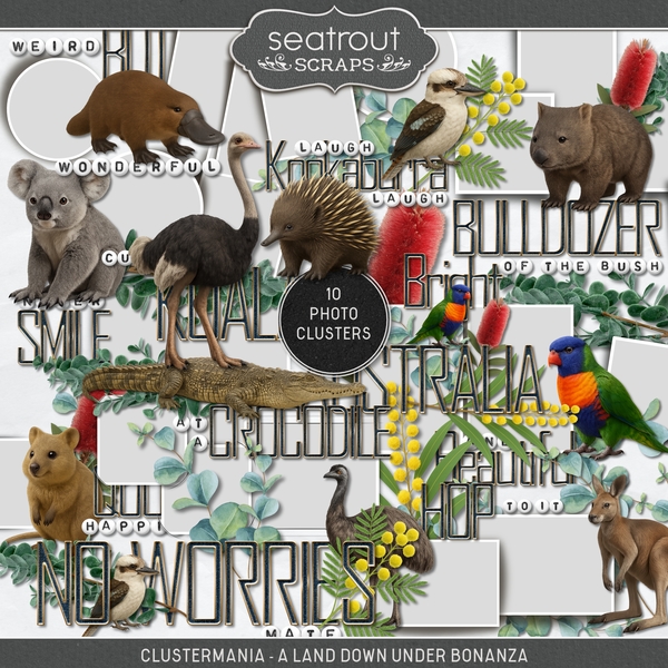 ClusterMania - A Land Down Under Bonanza Digital Art - Digital Scrapbooking Kits