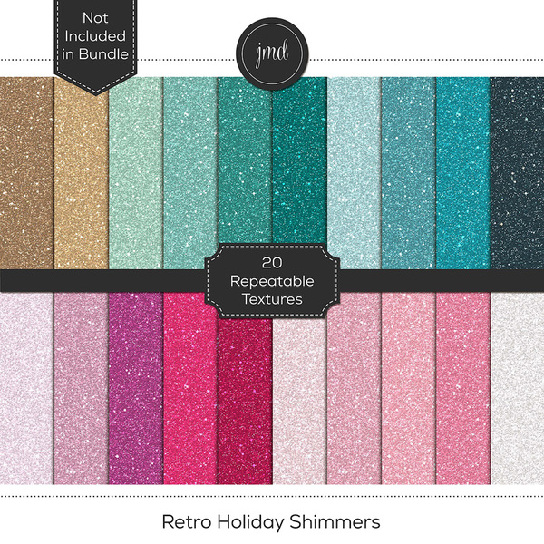 Retro Holiday Shimmers Digital Art - Digital Scrapbooking Kits