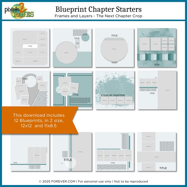 Blueprint Chapter Starters - Frames and Layers Digital Art - Digital Scrapbooking Kits