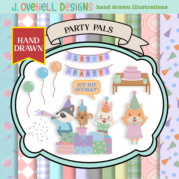 Party Pals Digital Art - Digital Scrapbooking Kits