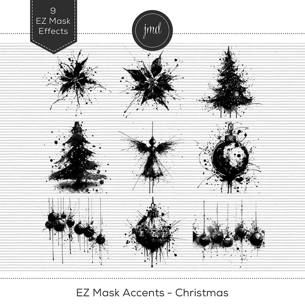 EZ Mask Accents - Christmas Digital Art - Digital Scrapbooking Kits