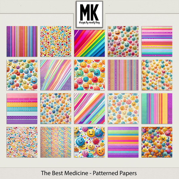The Best Medicine - Patterned Papers Digital Art - Digital Scrapbooking Kits